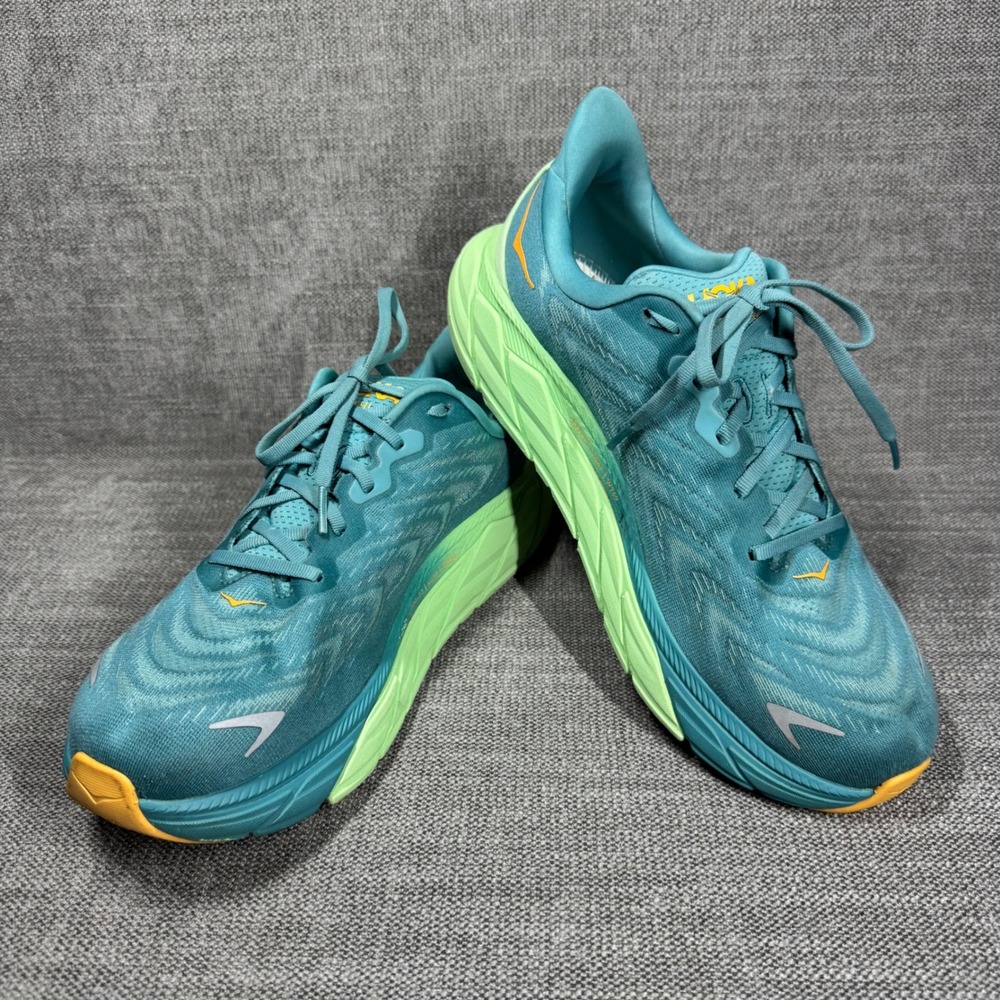 Hoka One One Arahi 6 Mens 11D Ocean Mist Lime Glow Running Shoes *No Insoles